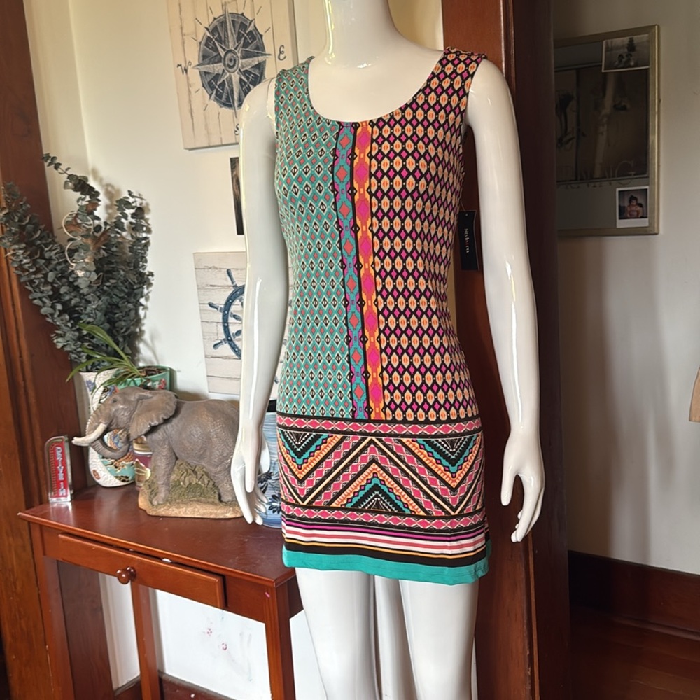 NWT Style&Co size small Multicolor Geometric Pattern Dress